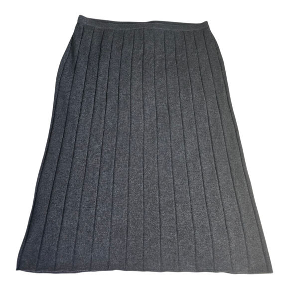 Eileen Fisher 100% Cashmere Ribbed Knit Pencil Skirt Charcoal Gray 2X SEE - Picture 3 of 7